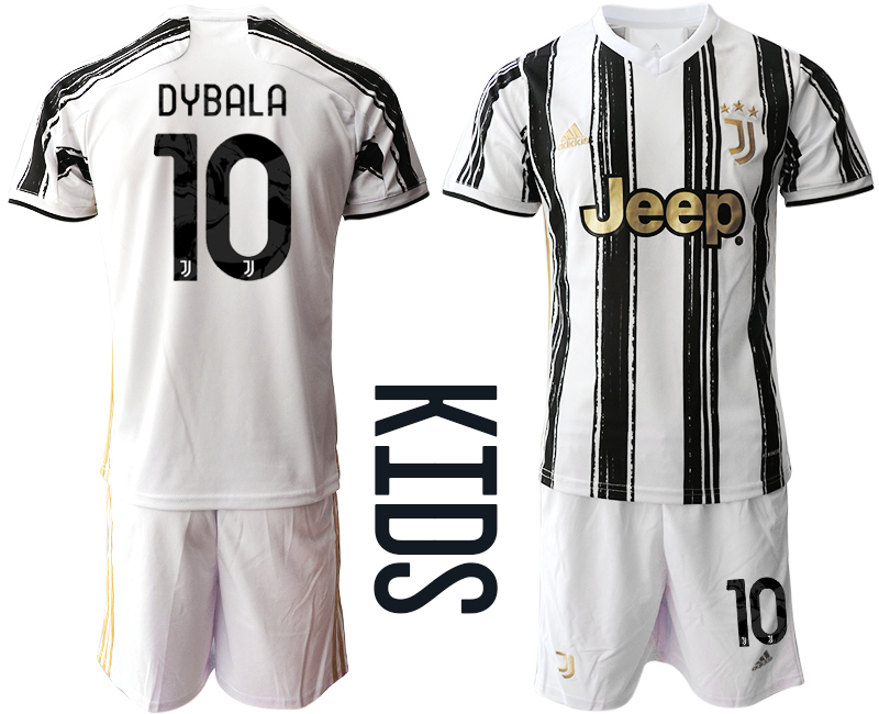 Youth 2020-2021 club Juventus home #10 white Soccer Jerseys